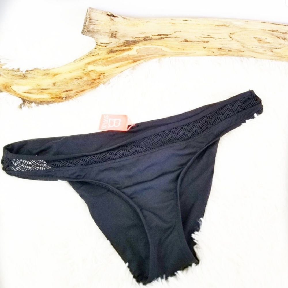 Revolve B. Swim black bikini bottom with crochet